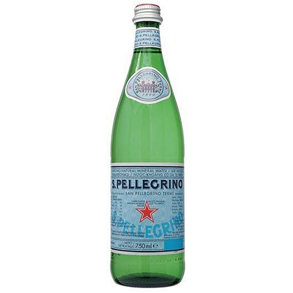 San Pellegrino Sparking Water - 12 x 750ml Glass Bottles