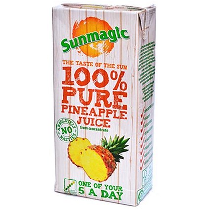 Sunmagic Pure Pineapple Juice - 12 x 1 Litre Cartons