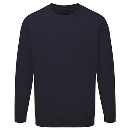 Sweatshirt Polyester/Cotton Fabric with Crew Neck / Navy / XL