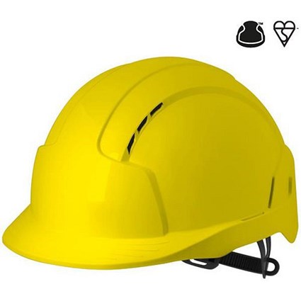 JSP EVOLite EN397 CR2 Safety Helmet, ABS 6-point Terylene Harness, Yellow