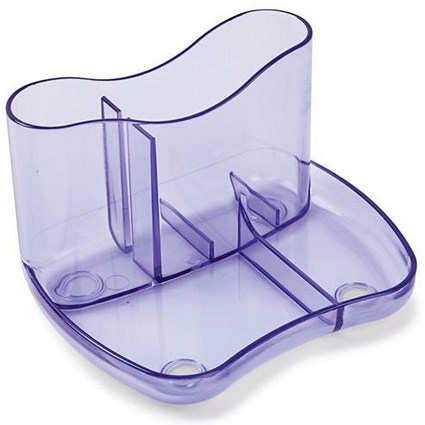 Contemporary Desk Tidy with 4 Compartments - Purple