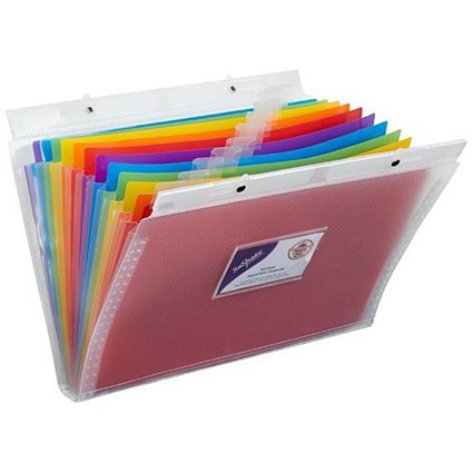 Snopake Expander, 13 Sections, Foolscap, Clear/Rainbow