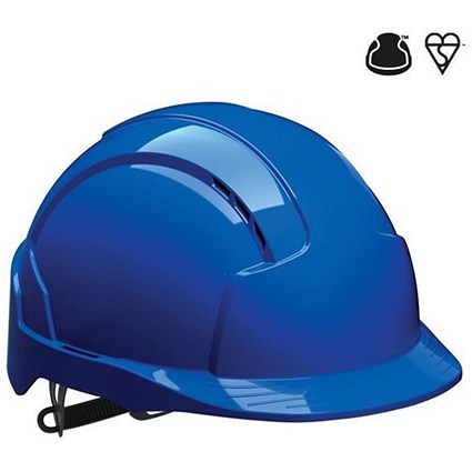 JSP EVOLite EN397 CR2 Safety Helmet, ABS 6-point Terylene Harness, Blue