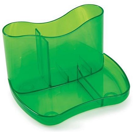 Contemporary Desk Tidy with 4 Compartments - Green