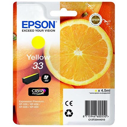Epson T33 Yellow Inkjet Cartridge