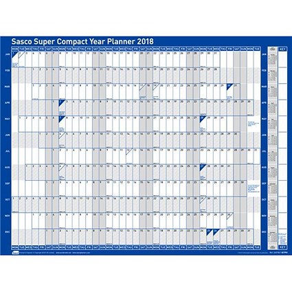 Sasco 2018 Super Compact Year Planner - Unmounted