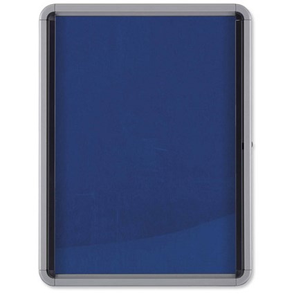 Nobo Indoor Noticeboard with Lockable Glazed Case / Fabric / 9xA4 / W792xH1040mm / Blue