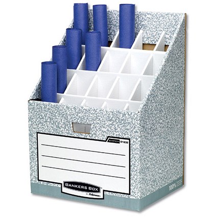 Bankers Box by Fellowes / System Roll Stor Stand for Rolled Documents / Grey-White