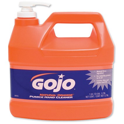 Gojo Natural Orange Hand Cleaner / Pumice Particles and Aloe / 3.78 Litre