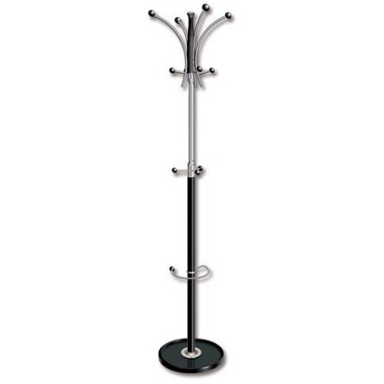 5 Star Coat Stand Classic, Steel & Plastic, Large Pegs, Heavy Base