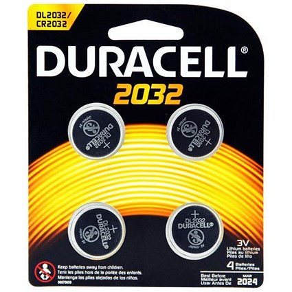 Duracell CR2032 Lithium coin Battery Silver [Pack 4]