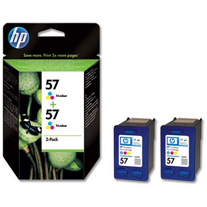 HP 57 Colour Ink Cartridge (Twin Pack)