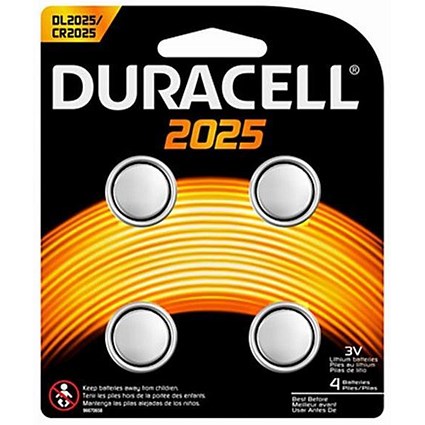 Duracell CR2025 Lithium coin Battery Silver [Pack 4]