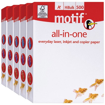 Motif HiBulk A4 Contract Paper / White / 75gsm / Box (5 x 500 Sheets)