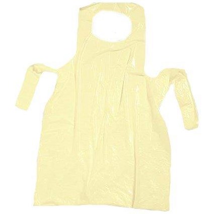 Aprons On Roll / Polythene / 17 Micron / 27x46 inches / Yellow / Roll of 200