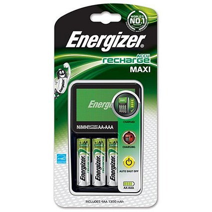 Energizer Maxi Battery Charger with 4x AA 2000mAh Batteries