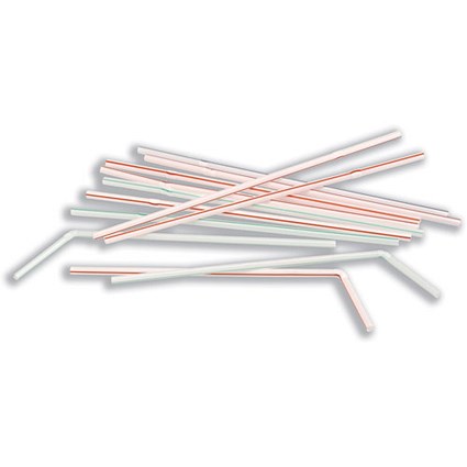 CaterX Assorted Plastic Drinking Straws - Pack of 100
