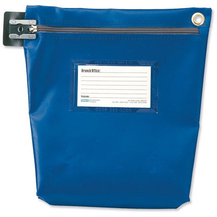 Versapak Cash Bag Tamper-Evident Zip Heavyweight Material Medium W267xD50xH267mm Blue Ref CCB1-BLS