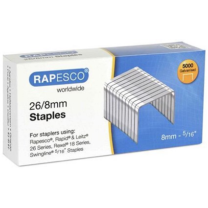 Rapesco Staples 26/8mm - Pack of 5000