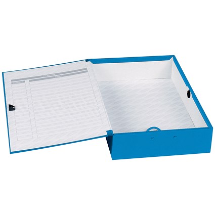 Concord Classic Box File, 75mm Spine, Foolscap, Blue, Pack of 5