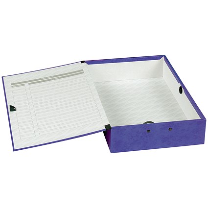 Concord Contrast Laminated Box File, 75mm Spine, Foolscap, Purple, Pack of 5