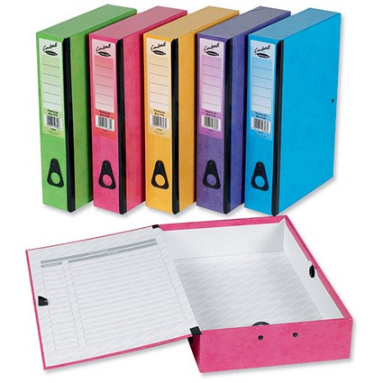 Concord Contrast Laminated Box File / 75mm Spine / Foolscap / Assorted / Pack of 5
