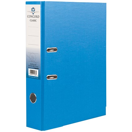 Concord Classic A4 Lever Arch Files, Printed Lining, Blue, Pack of 10