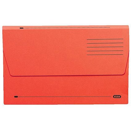 Elba A4 Document Wallets Half Flap / 285gsm / Red / Pack of 50