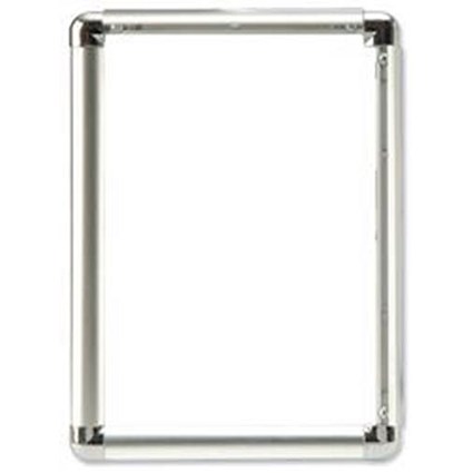 5 Star Clip Display Frame Aluminium with Fixings Front-loading A1 594x13x841mm Silver