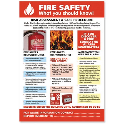 Stewart Superior Fire Safety Laminated Guidance Poster W420xH595mm