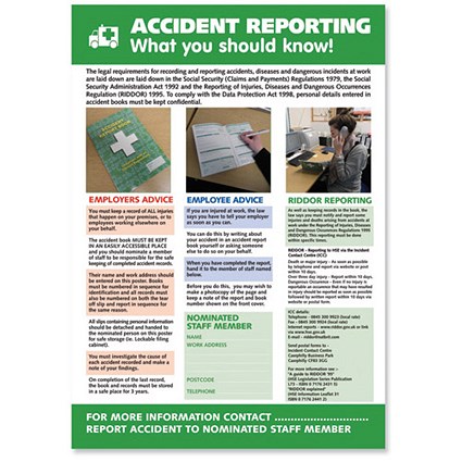 Stewart Superior Accident Reporting Laminated Support Poster W420xH595mm