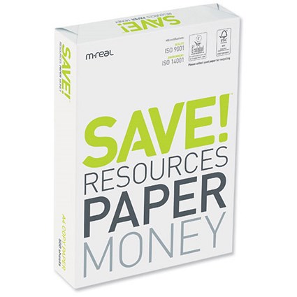 Save Paper A4 Low Weight - White - 65gsm - Pallet (240 x 500 Sheets)