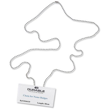 Durable Badge Chain / 850mm / Nickel-Plated / Pack of 10