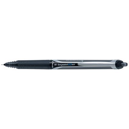 Pilot V5 RT Rollerball Pen / Hi-Techpoint / Retractable / 0.7mm Tip / 0.4mm Line / Black / Pack of 12