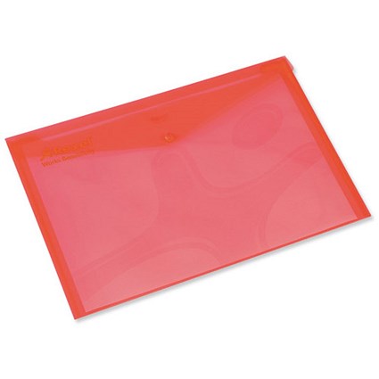 Rexel A4 Popper Wallet Folders / Red / Pack of 5