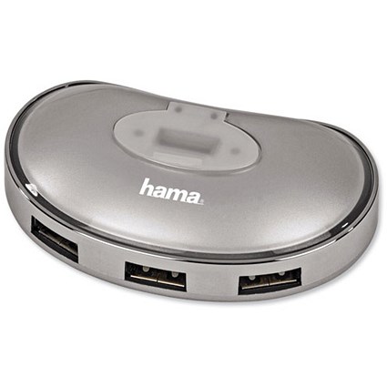 Hama USB 4 Port Docking Hub USB 2.0 Silver