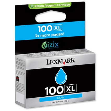 Lexmark 100XL High Yield Cyan Inkjet Cartridge