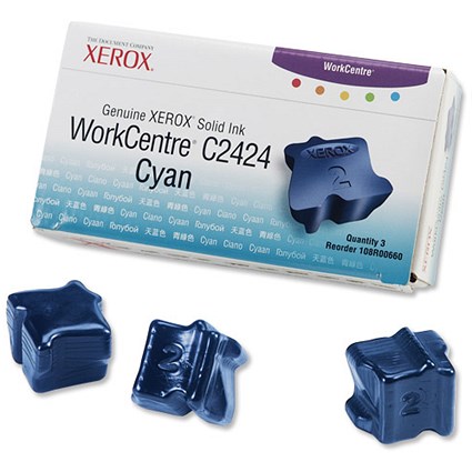 Xerox WorkCentre C2424 Cyan Solid Ink Sticks (Pack of 3)