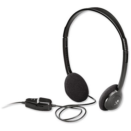 Logitech Dialog 220 Lightweight Headphones with In-line Controls / 20Hz-20kHz / Black