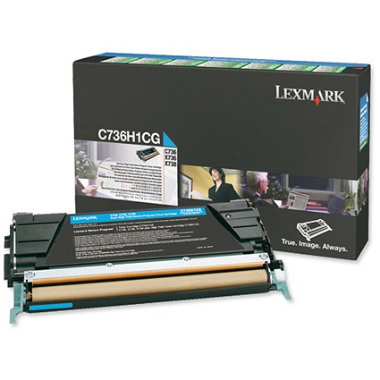 Lexmark C736H1CG Cyan Laser Toner Cartridge