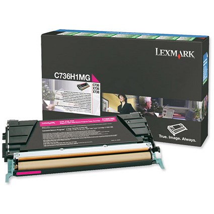 Lexmark C736H1MG Magenta Laser Toner Cartridge