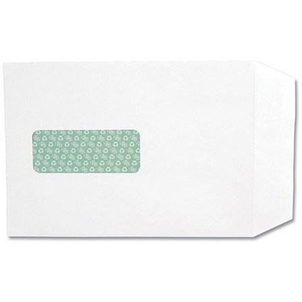 Basildon Bond Recycled C5 Pocket Envelopes / Window / White / Peel & Seal / 120gsm / Pack of 50