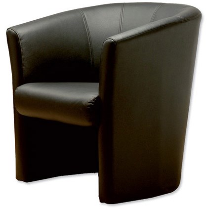 Trexus Plus Single Seat Leather Faced Tub Chair - Black