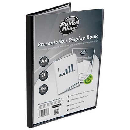 Concord Presentation Display Book / 20 Pockets / A4 / Black
