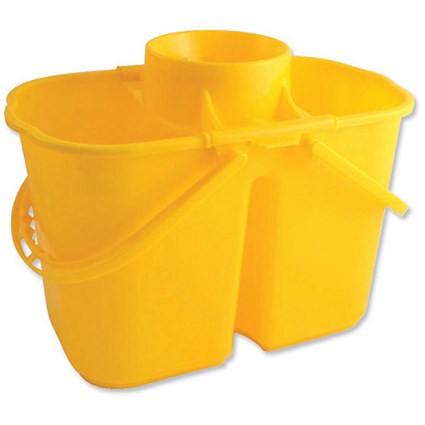 Duo Mop Bucket, 15 Litre Capacity in Total, Yellow