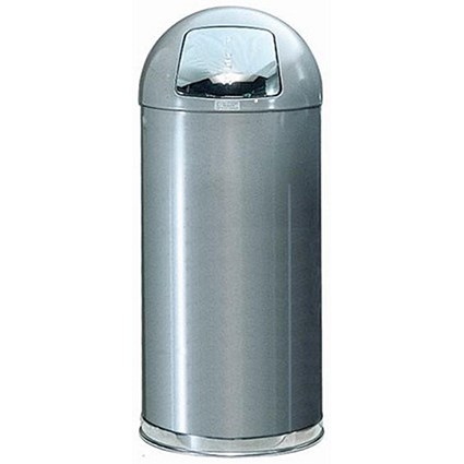 Rubbermaid EasyPush Bin Fire-safe Self-closing 56 Litres D381xH915mm Stainless Steel