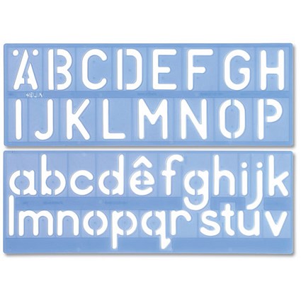 Stencil Set of Letters Numbers and £/p Symbols / 50mm / Upper And Lower Case / 4-piece
