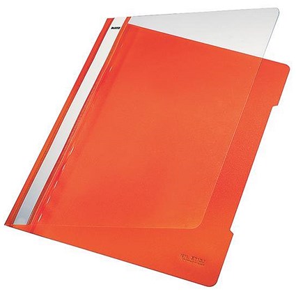Leitz A4 Standard Data Files, Orange, Pack of 25