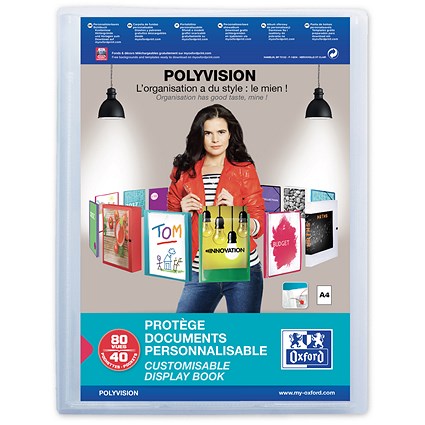 Elba Polyvision Display Book, 40 Clear Pockets, Clear, A4
