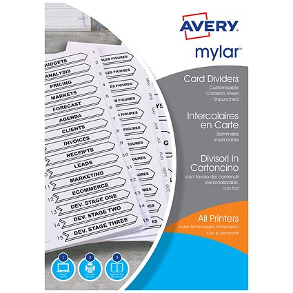 Avery Index Dividers, 1-10, A4, White